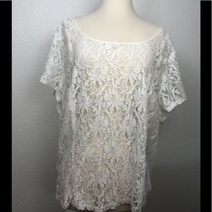 Torrid 3x lace coverup top white